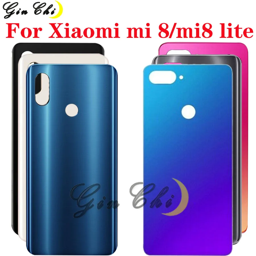 Для xiaomi mi 8 Крышка батарейного отсека Renr дверь для Задняя стеклянная крышка
