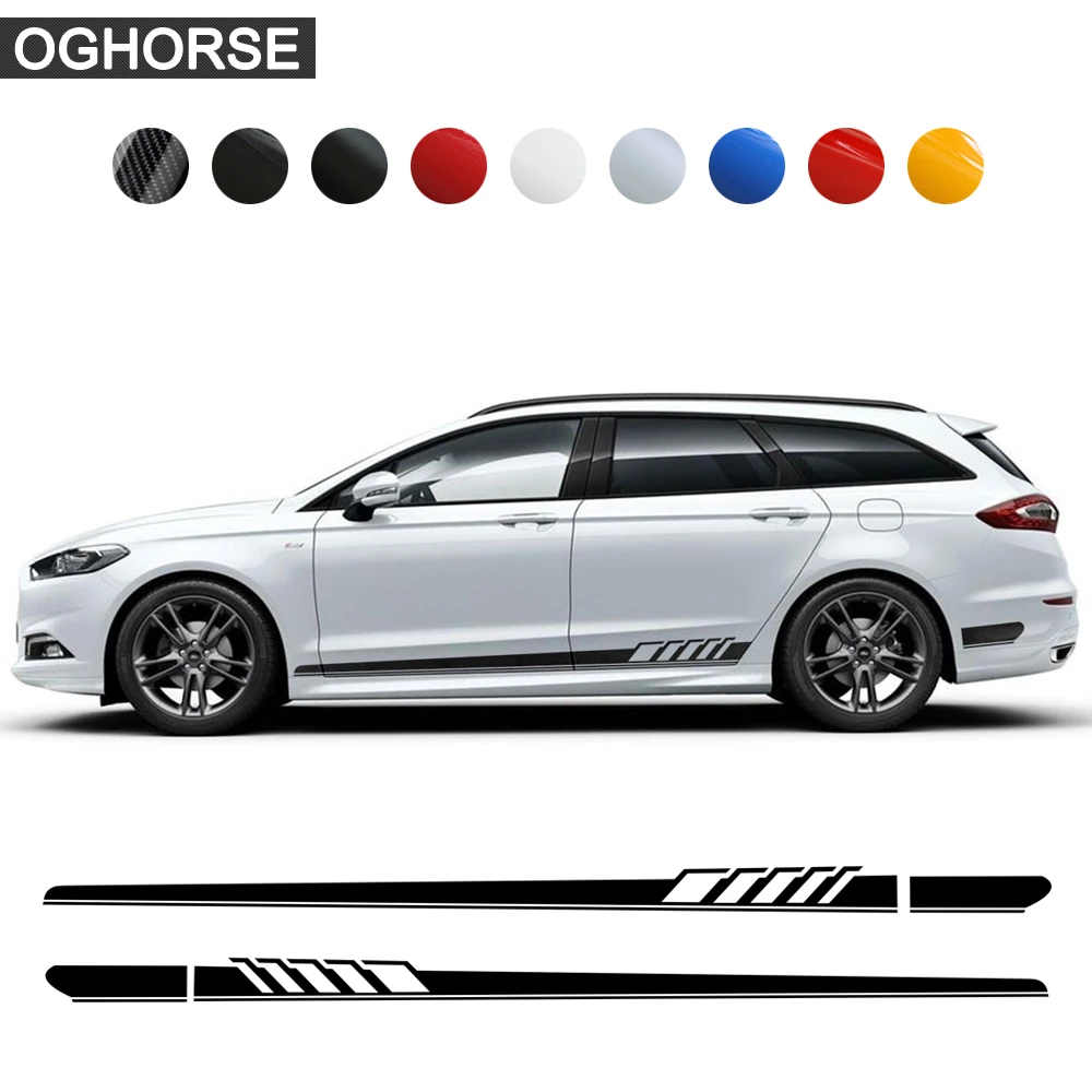 2Pcs Edition 1 Styling 5D Fiber Side Stripes Skirt Sticker Decal for Ford Mondeo MK3 MK4 MK5 Fusion Accessories|Car - AliExpress