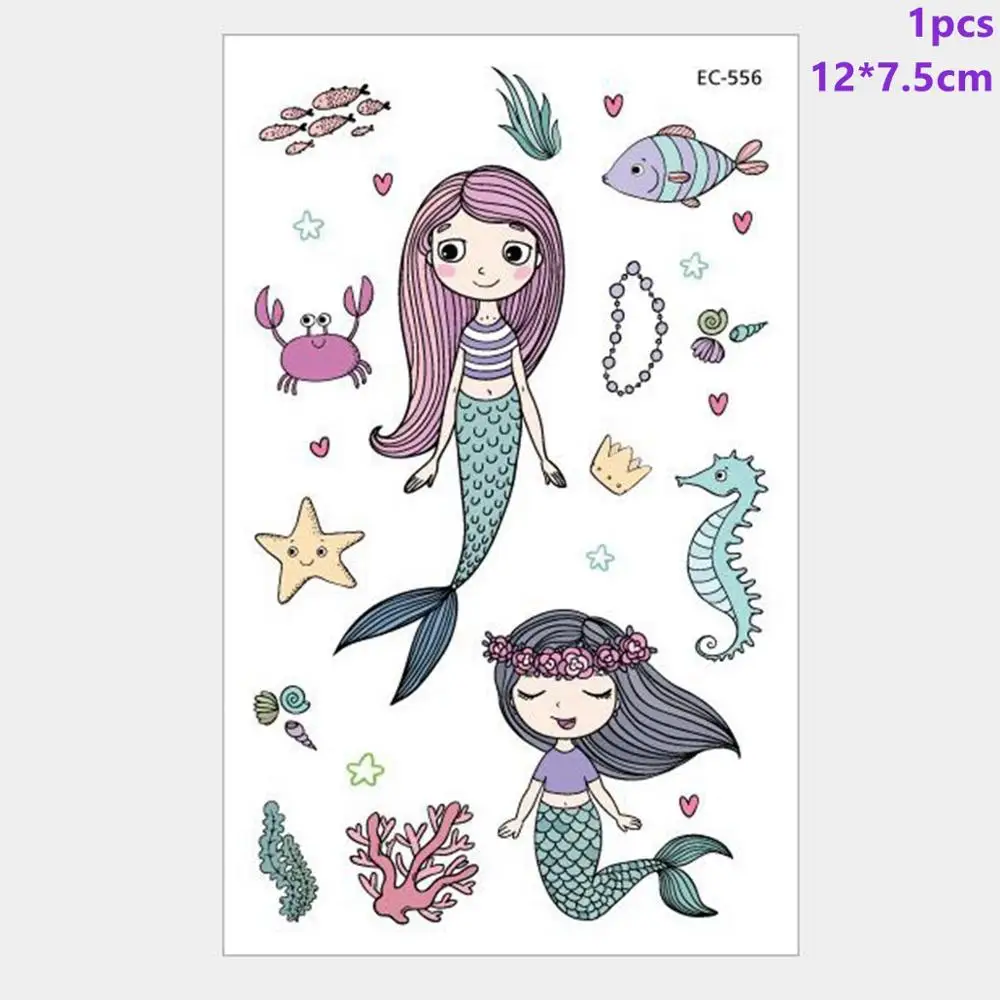 Mermaid Stickers 4 Taoup 1 шт. градиентный цвет блестки маленький брелок с хвостом русалки День Рождения Декор для девочек Дети Русалка тема украшения - Цвет: Mermaid Stickers 4