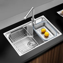 Толщина кухонной раковины из нержавеющей стали над столешницей матовый одиночный котелок Плетеный для кухонной раковины с дозатором мыла фильтры для раковины