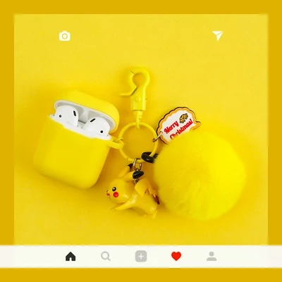 Силиконовые чехлы для Apple AirPods 2 мягкие Мультяшные милые цветочные наушники чехол для Air Pods 1 Зарядная коробка крышка с крючками - Цвет: 018