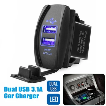 

12V 3.1A Dual USB Car Charger LED Display 12V/24V Cigarette Socket Lighter Car Chargers Quick Charge for Mobile Phone