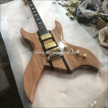 

High-quality 6-string shaped electric guitar, neck through the body, golden accessories electric guitar instruments shipped free