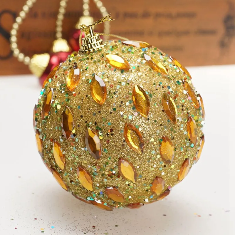New Glitter Christmas Decorative Ball 8cm 1PC Christmas Balls For Christmas Tree Ornament Decoration Xmas Decoration Balls