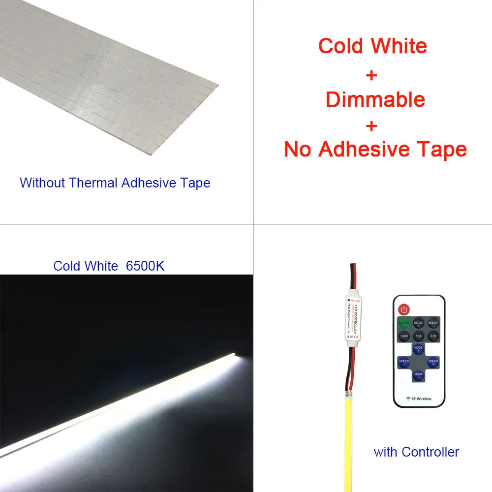 CW Controller 10 шт 12V COB Светодиодные ленты светильник led лампы 60 см 50 см, 40 см, 30 см 20 см DC12V светодиодный бар светильник Теплый Холодный белый светодиодный светильник для декоративный светильник Инж - Испускаемый цвет: CW Controller