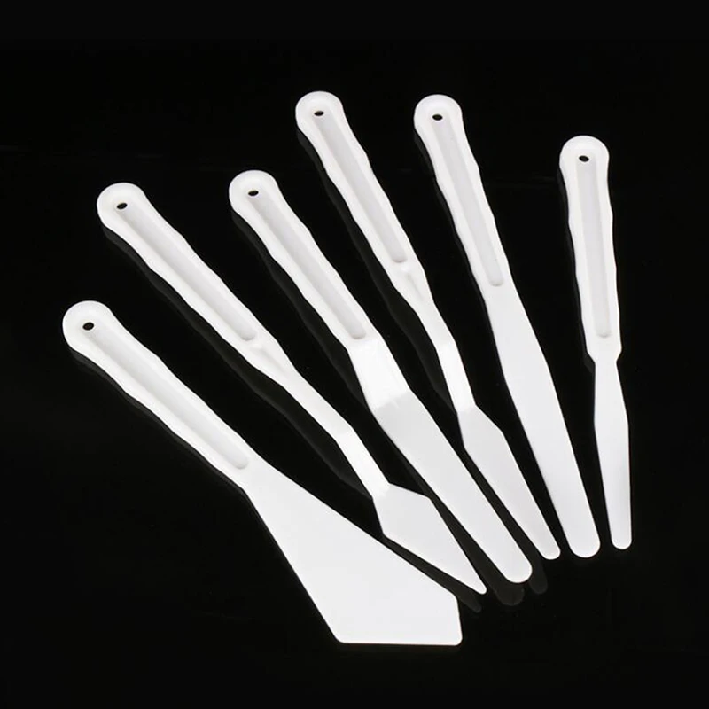 6PCS/Set Plastic Painting Knife Spatula Palette Oil Accessories Color Mixing for Canvas Acrylic | Дом и сад