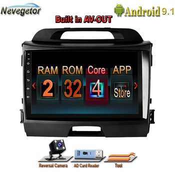 

2G + 32G 9" Android 9.1 GO Car DVD Player for KIA Sportage 3 4 2010 2011 2012 2013-2016 Car Radio GPS Navigation WIFI Player