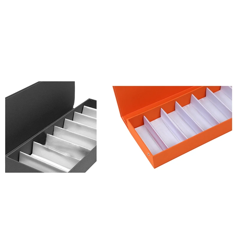 2 Pcs Box Porta Sunglasses Case Pouch Bag Glasses Case Display Tray, Orange& Gray