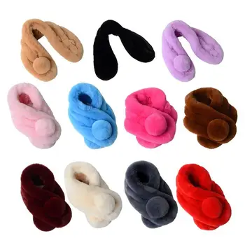 

Artificial Fur Imitation Rabbit Fur Collar Female Outdoor Warm Imitation Rex Rabbit Fur Three Tube Scarf Plush Winter Student