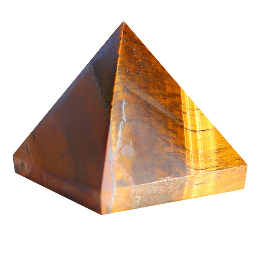 

1pc Natural Yellow Tiger Eye Stone Pyramid Polished Tiger Stone Ornaments for Home Gift for Men Decoration Aquarium accessories