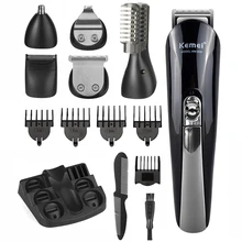 Kemei 6 в 1 машинка для стрижки волос электрическая титановая машинка для стрижки волос перезаряжаемая многофункциональная Мужская машинка для стрижки волос 4 концевых гребня 40D