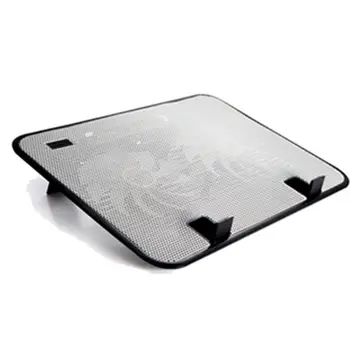 

Metal Panel Dual Fan Notebook Cooler High Speed Silent Laptop Cooling Pad Slim Stand Holder for 14 Inch PC Computer