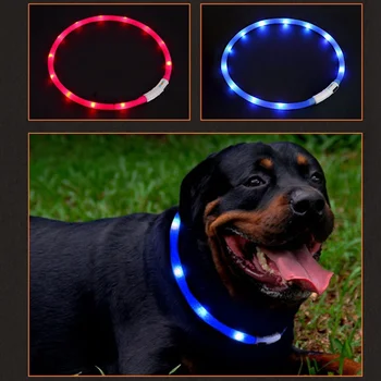 LED Glowing Dog Collar USB Charging Pet Dog Collar Night Luminous Dog Collars Rechargeable Night Safety Flashing Necklace Dog 3