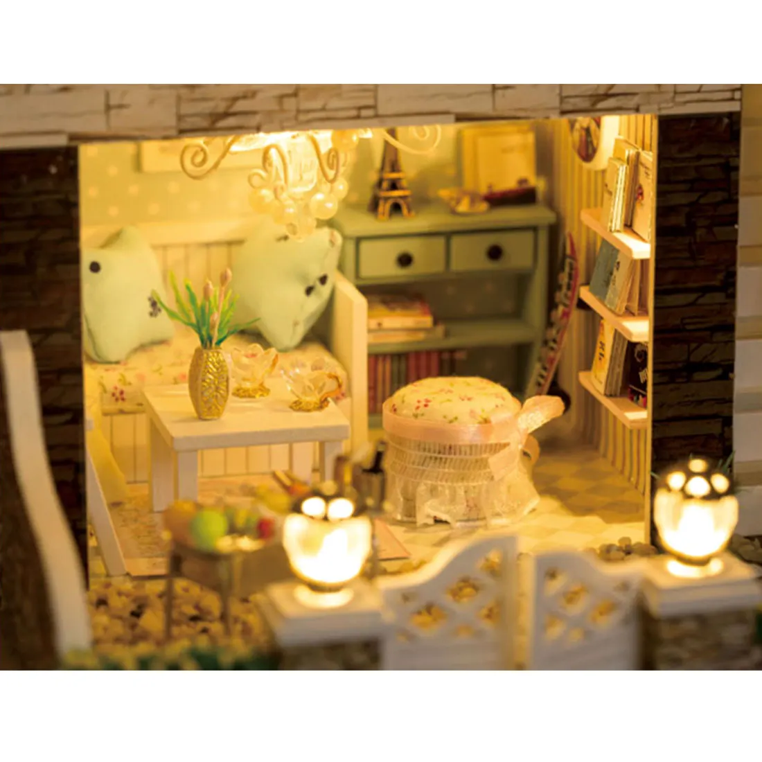 Деревянный Кукольный дом Миниатюрный ручной работы Сборка модель дома игрушка со светом и музыкой подарки на день рождения рождественские украшения