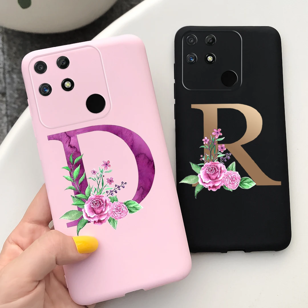Custodia Per Telefono Alfabeto Per Realme Narzo 50A Narzo 30A Custodia Nera Cool Dragon Anti-Knock Cover Per Telefono Per Oppo Realme Narzo 30A 50A
