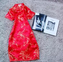 Цветок с высоким разрезом женское свадебное платье Vestidso большой размер 3XL Винтаж короткий рукав Cgeongsam китайский воротник Qipao