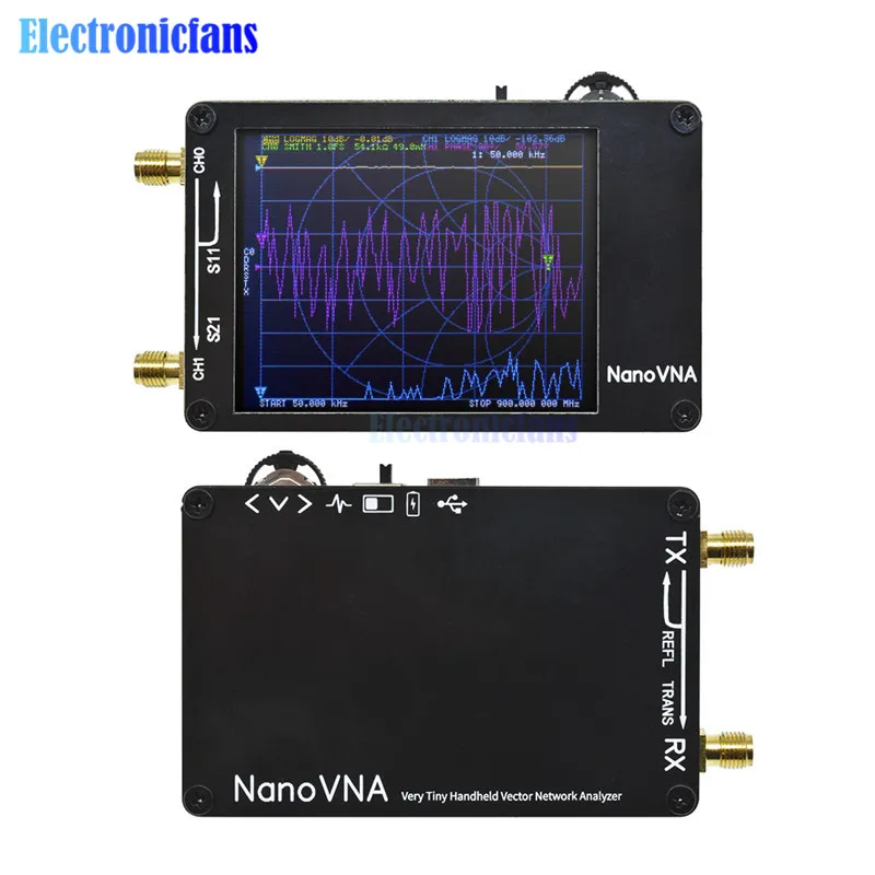 2," дюймовый сенсорный экран 50 кГц-900 МГц NanoVNA вектор сетевой анализатор антенны анализатор коротковолновое MF ВЧ антенна УКВ, СКВ анализатор