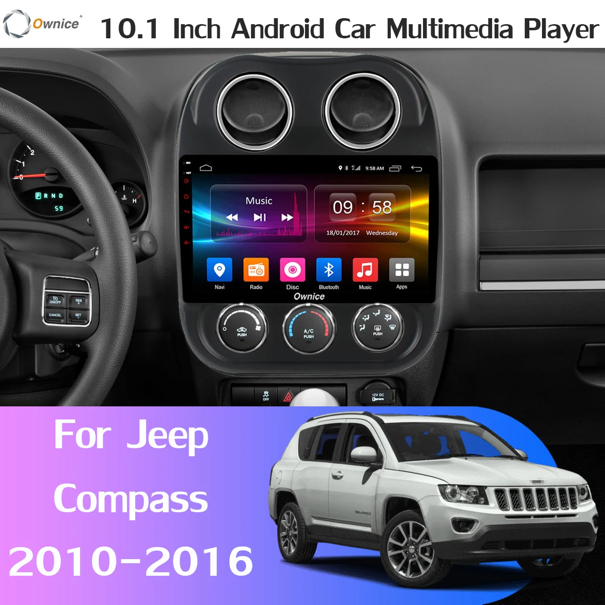 Sale 360°Panoramic Camera 4G SIM 8Core 4G+64G Android 9.0 Car Multimedia Radio For Jeep Compass 2010-2016 GPS SPDIF DSP CarPlay Video 1