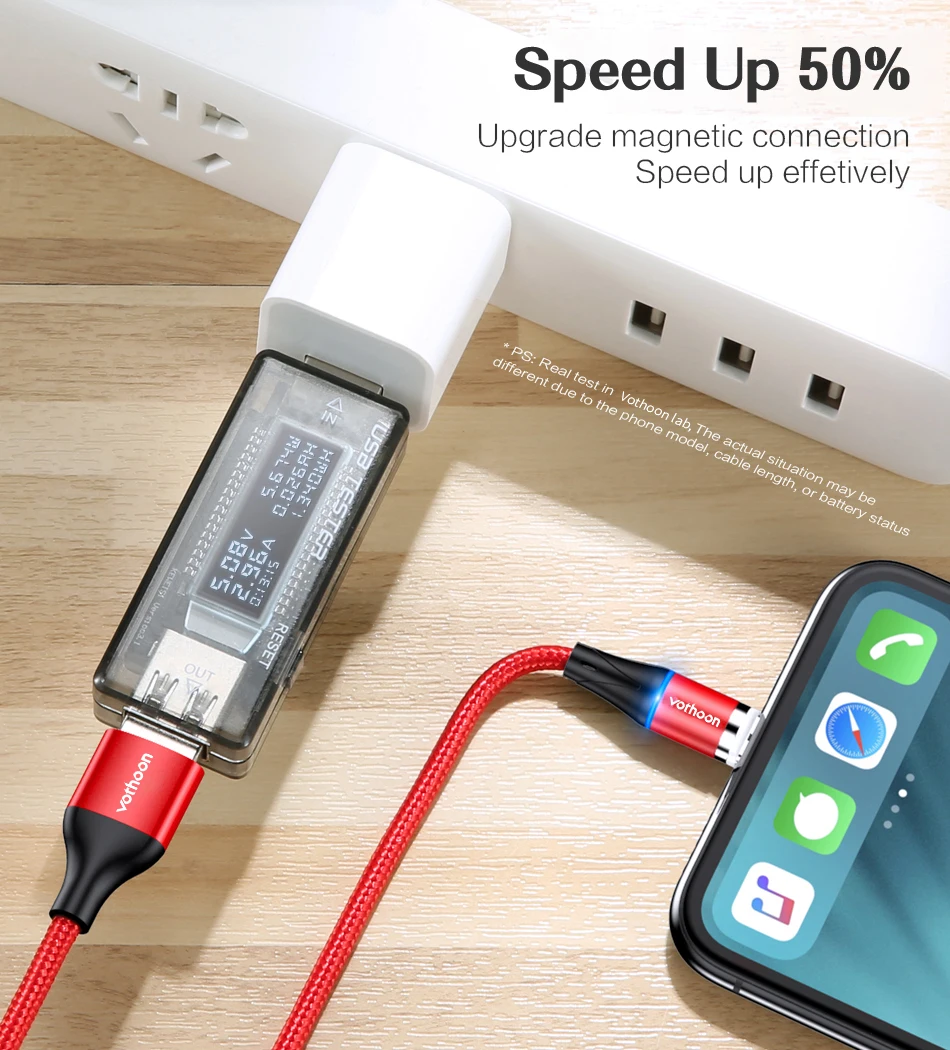 Магнитный usb-кабель Vothoon 3A для быстрой зарядки, кабель Micro USB type-C для iPhone 11Pro, samsung S10, Xiaomi 9se, магнитное usb-зарядное устройство