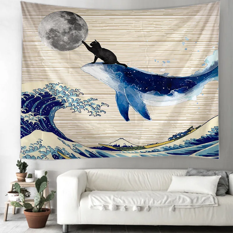 

Whale tapestry Mandala Tapestry Hippie Macrame Tapestry Wall Hanging Boho Decor Witchcraft Tapestry