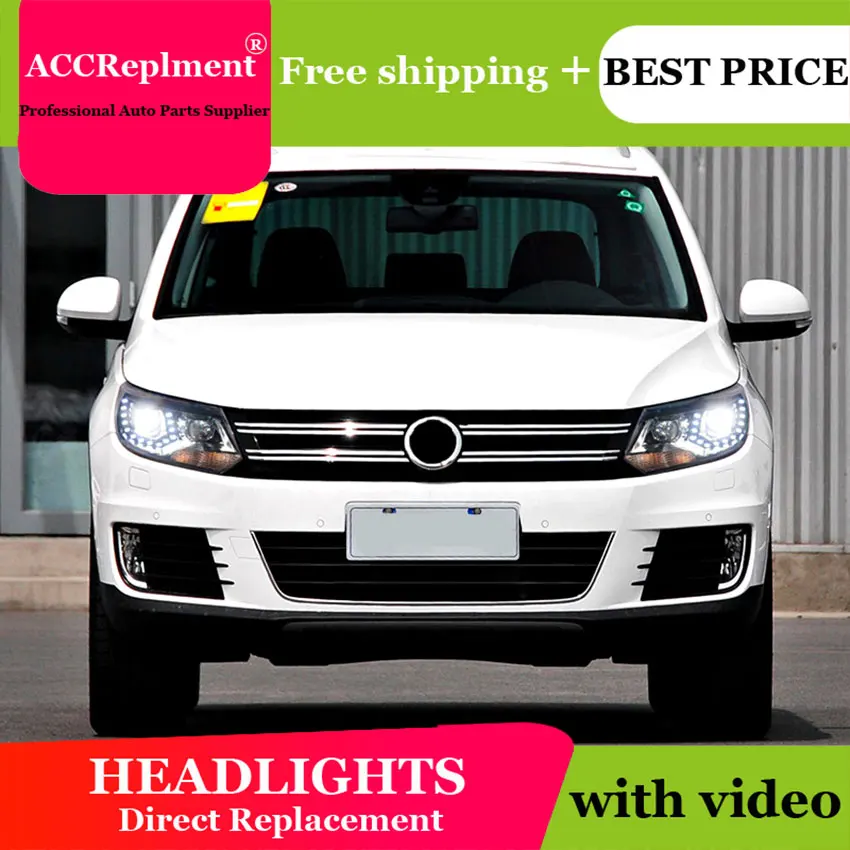Авто PRO 2013-15 для vw tiguan фары для автомобиля Стайлинг Q5 bi xenon объектив СВЕТОДИОДНЫЙ DRL14 высокая яркость светодиодный Ксенон H7 светодиодный для парковки