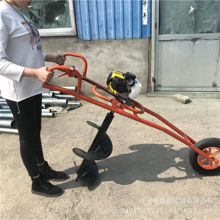Hot sale!!! Portable handheld Gasoline Mini Driller Earth Auger Drilling machine Earth Auger Hole Digger Pit-picker