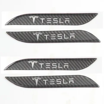 

4pcs/set Carbon Fiber Car Door Handel Body Protector Sticker Decal Wrap for Tesla Tesla Model 3/X/S 2016-2018 Accessories