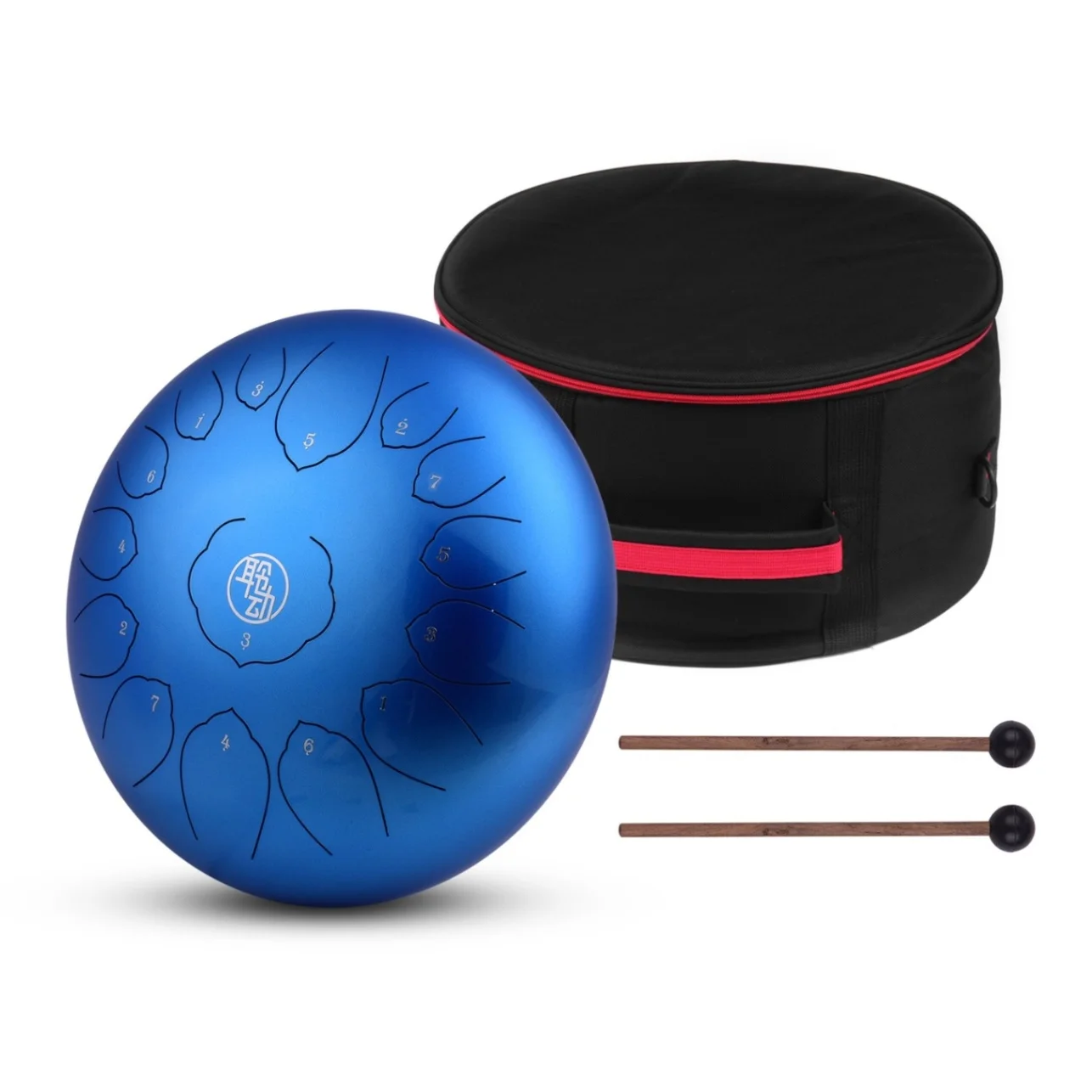14inch Blue 14 дюймов мини 15 тон стальной барабан язык Профессиональный перкуссия ручной Pan барабан инструмент с барабаном молотки для музыкальных терапевтов - Цвет: 14inch Blue