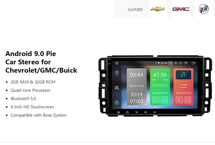Cheap 8" Newest Android 9.0 Multi-functional Car Stereo GPS Navi for Chevrolet GMC Buick 2GB RAM Bluetooth 5.0 Bose System support 0 Cheap 8" Newest Android 9.0 Multi-functional Car Stereo GPS Navi for Chevrolet GMC Buick 2GB RAM Bluetooth 5.0 Bose System support 0
