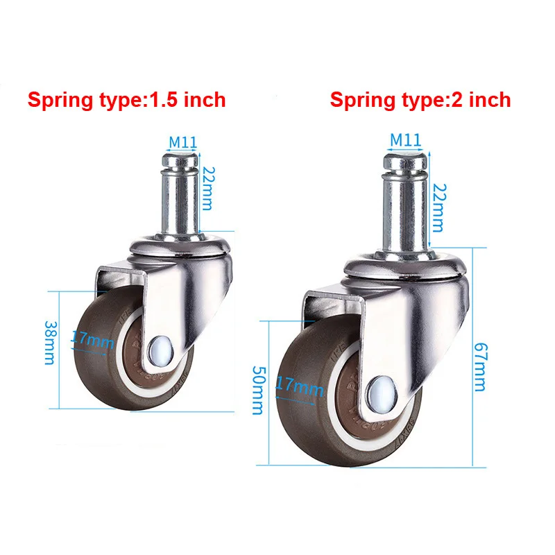 " ультра тихие поворотные резиновые колеса с тормозным шкафом мебельные ролики Тормозные колеса тележки TPE колесико упаковка из 4