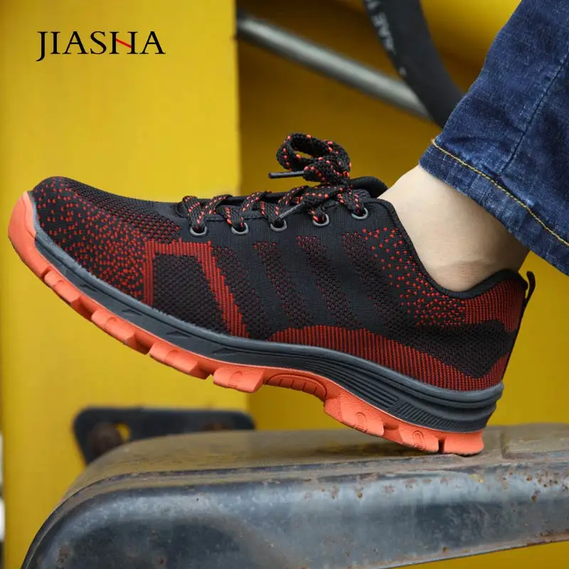 Outdoor anti slip steel puncture proof construction safety casual men