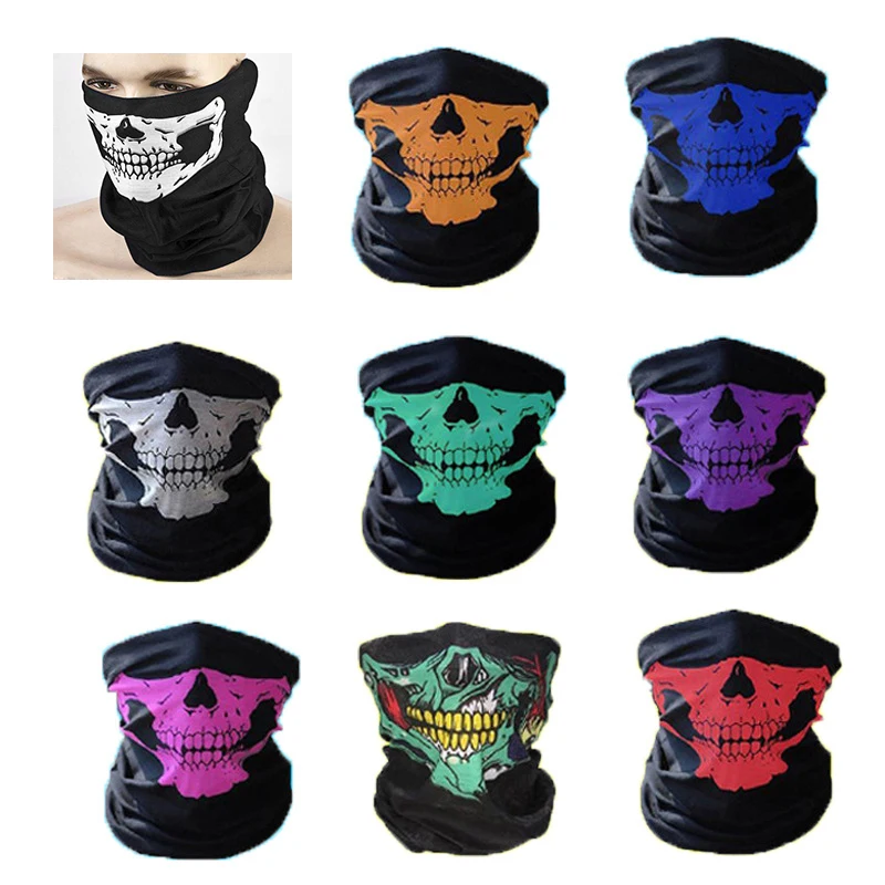 1PC Bandanas Skeleton Skull Warmer Bandana Windproof Dustproof Scarf Neck Half Face Mask Cycling Ghost Riding Ski |