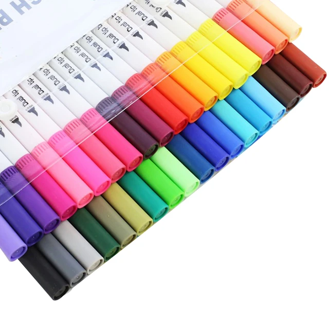 Coloring Markers Set for Adults Kids 36 Hook Line Pen Art Colored Markers  for Adult Coloring Books School Office - AliExpress