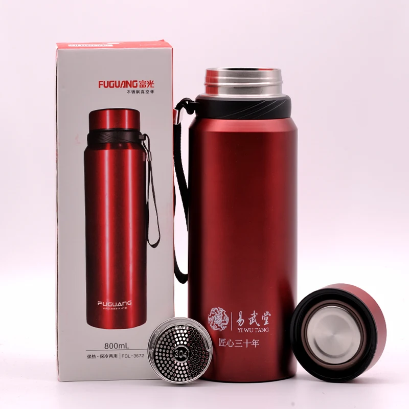 800/1000ml Outdoor  and Martial arts sports Thermos  24 hour Portable Large Capacity Insulated Cup Military Style Vacuum Flask