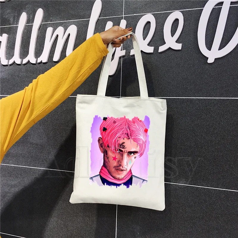 

Lil Peep Music Hip Hop Rap Design Shoulder Canvas Bags Large Capacity College Harajuku Handbag Women Bag Shopping Bag