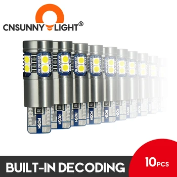 

CNSUNNYLIGHT 10PCS Canbus T10 W5W Super Bright 3030 LED Car Interior Reading Dome Light 168 194 Auto Marker Wedge Parking Bulbs