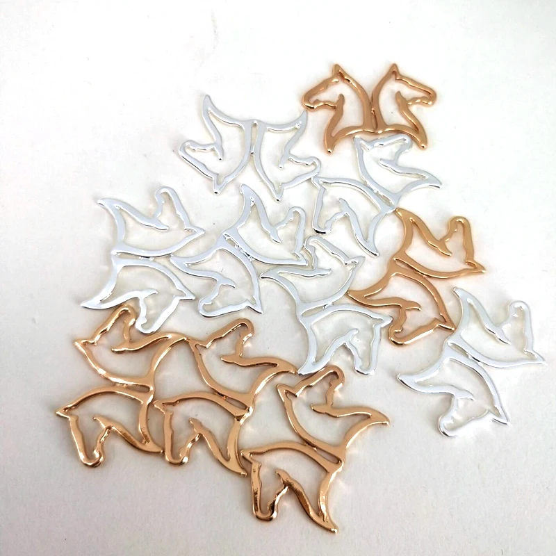 

hzew Couple horse charm two horse two colors gold and silver color pendant for women