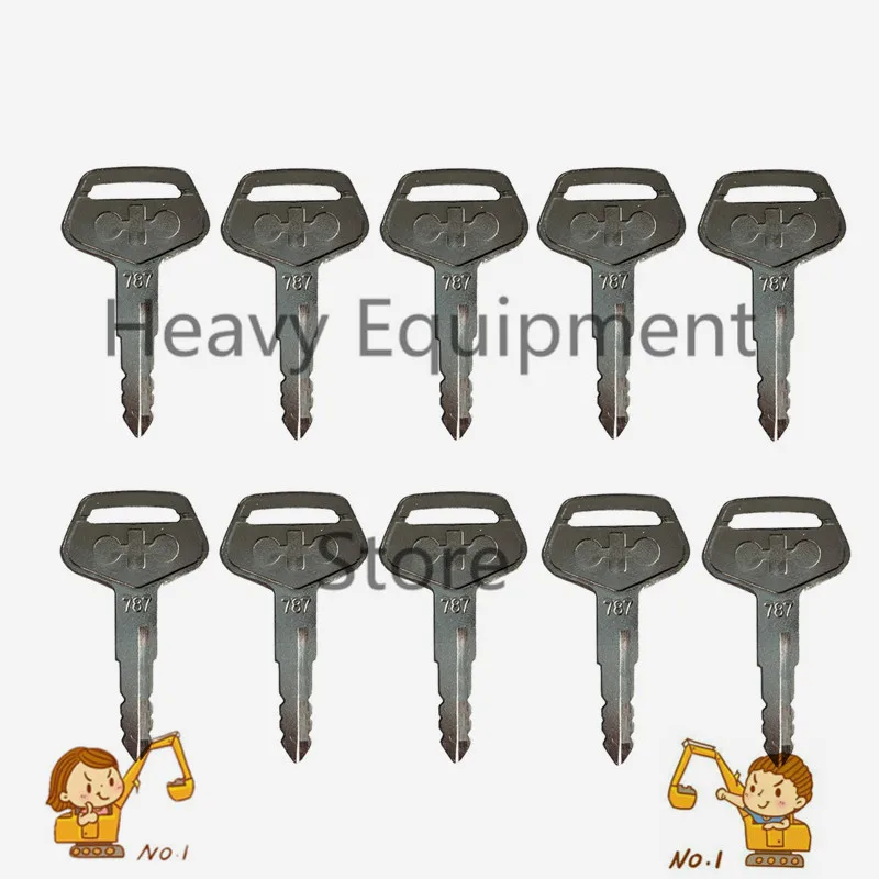 Set of 10 Komatsu Heavy Equipment 787 set of 10 Key Excavator Dozer Loader Backhoe Starter heavy equipment ignition key