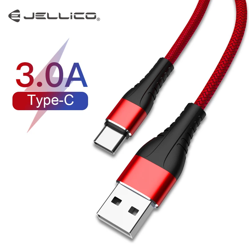 Jellico 3A usb type C кабель Быстрая зарядка провод type-C для samsung Galaxy Xiaomi huawei мобильный телефон USB C USB-C кабель зарядное устройство Шнур