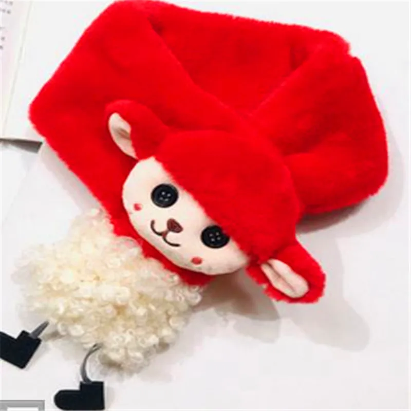 BKX002-red Maomao/шерстяной шарф, детский шарф на осень и зиму, сохраняющий тепло, с милым рисунком, для маленьких девочек, с воротником, для мальчиков, BKX002 - Цвет: BKX002-red