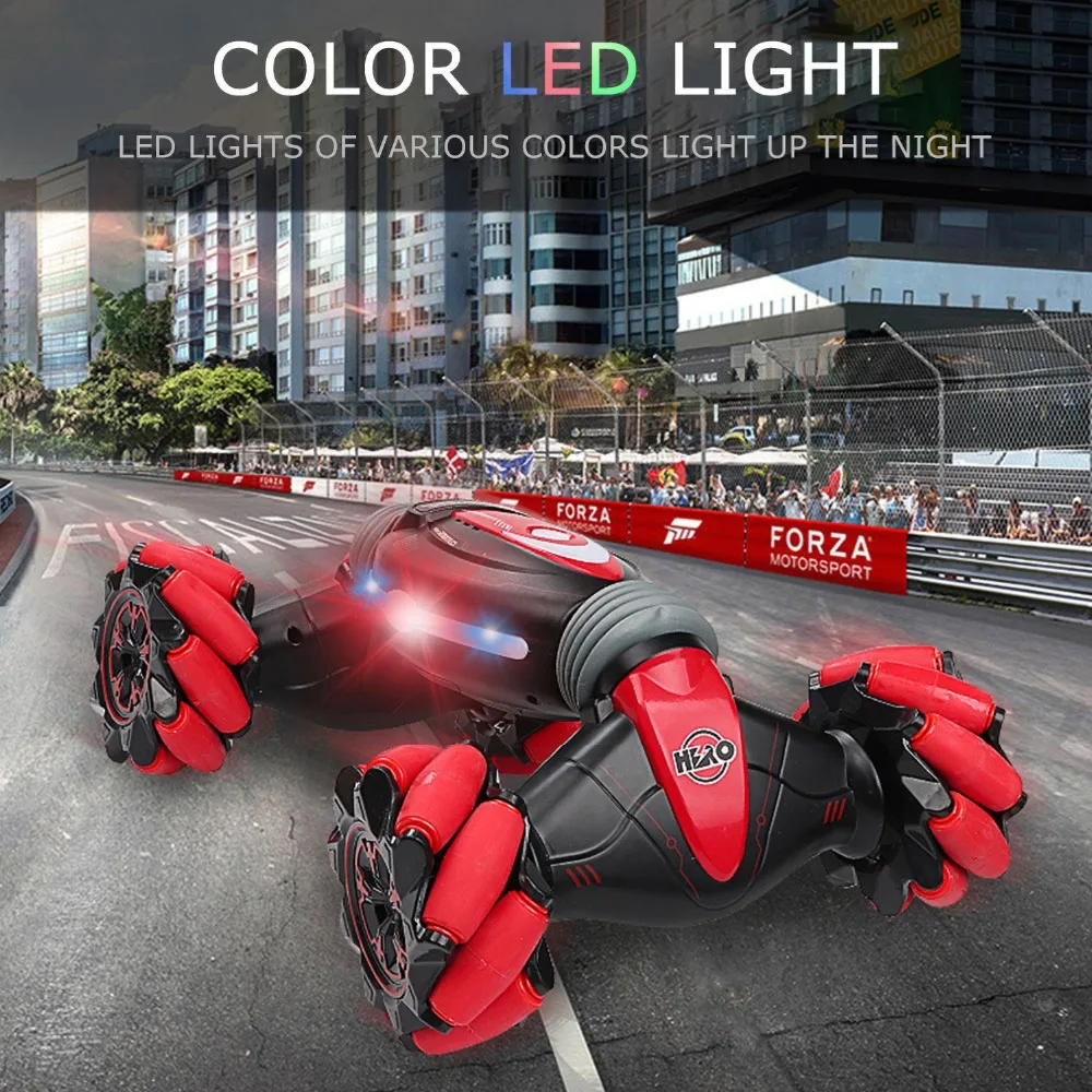 Пульт дистанционного управления 4WD RC Stunt Car датчик жестов часы контроль светильник музыка Дрифт танцы Вождение трансформаторы RC автомобиль игрушка для детей