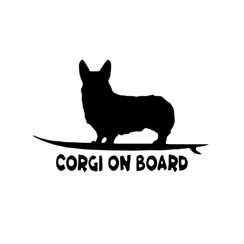 

15CMX10CM Corgi on Board Puppy Funny Dog KK Vinyl Decal Car Sticker Window Decor Black/Silver Car Accessories