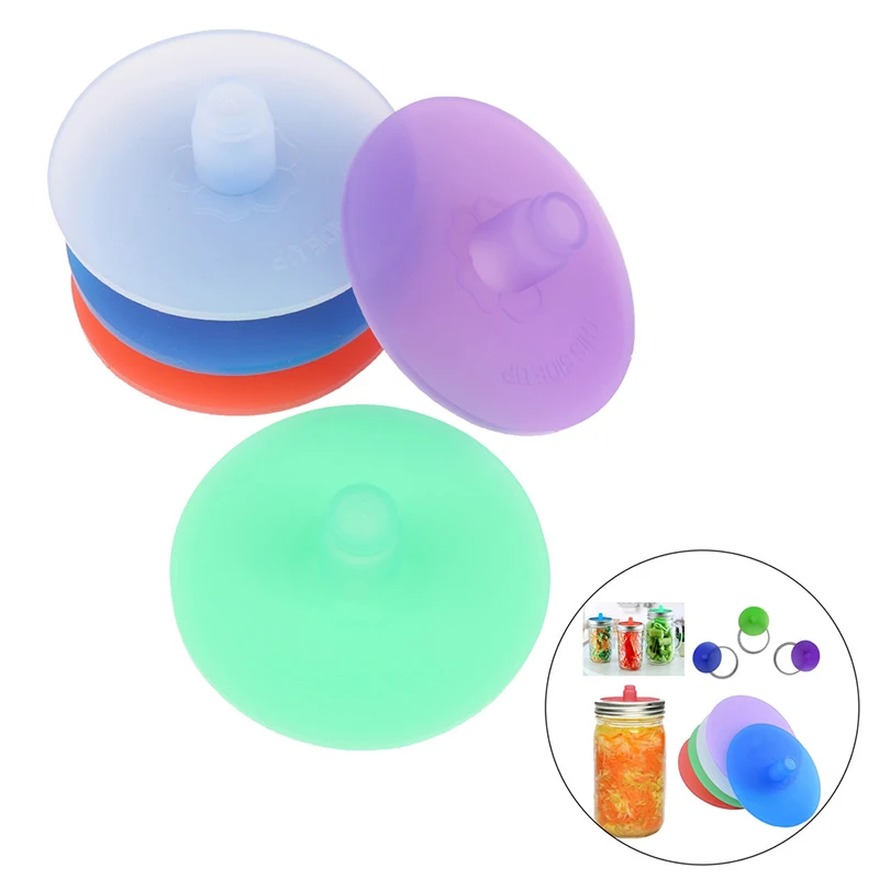 70mm Silicone Waterless Airlock Fermentation Lid For Wide Mouth Mason Jar Kitchen Fermentation Lid