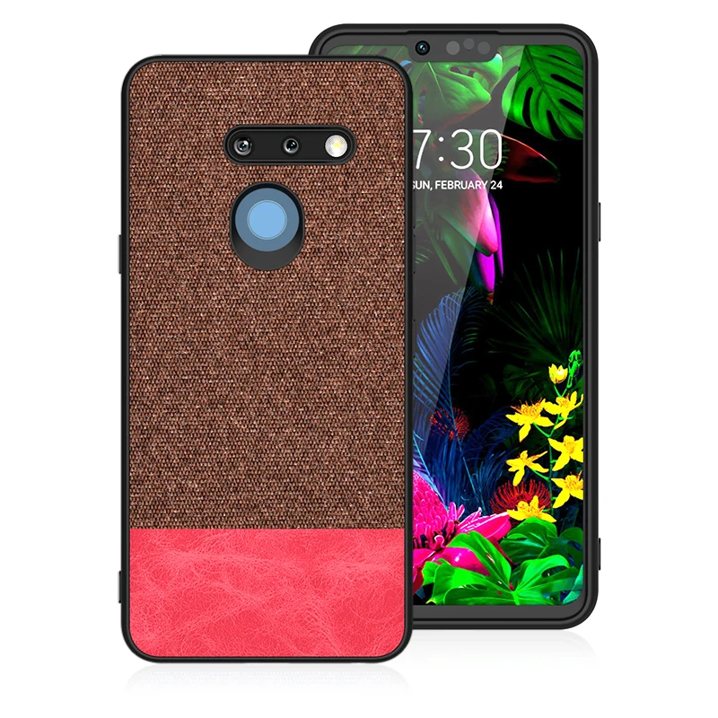 Red Brown Для Lg противоударный тканевый задний Чехол Силиконовый мягкий защитный чехол для Stylo5 G8 ThinQ K40 V40 мобильный чехол s - Color: Red Brown