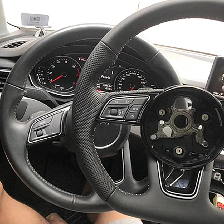 Натуральная кожа полупробивной руль плоское дно Рулевое колесо для новой Audi Q2 L A3 A4 L A5 полностью