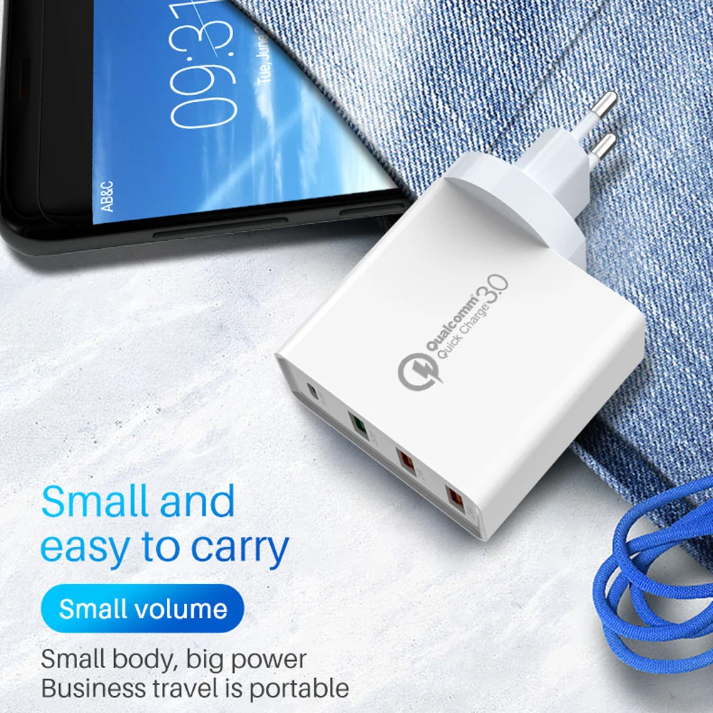 USB-C быстрое настенное зарядное устройство QC 3,0 PD 18W Quick Charge 3,0 для samsung S10 5G e S9+ S8 8+ LG G6 V30 iPhone 8 8Plus XS Max XR htc 10