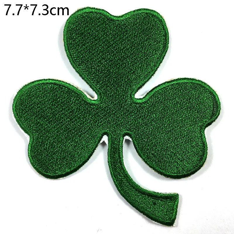 С ирландским клевером Военная нашивка вышитая счастливый Трилистник железная нашивка шеврон зеленая нашивка, значок, аппликация Новинка