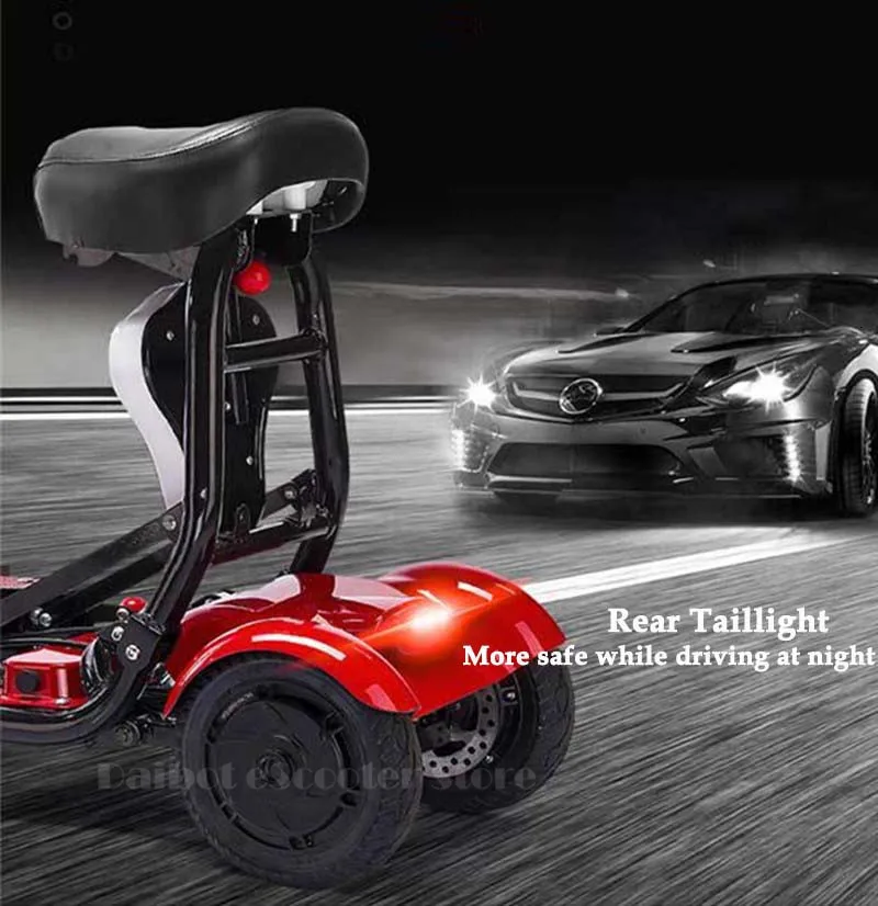 Daibot Electric Elderly Scooter 4 Wheels Electric Scooters 10 Inch 500W Foldable Electric Scooter For Disabled BlueBlackRed (44)