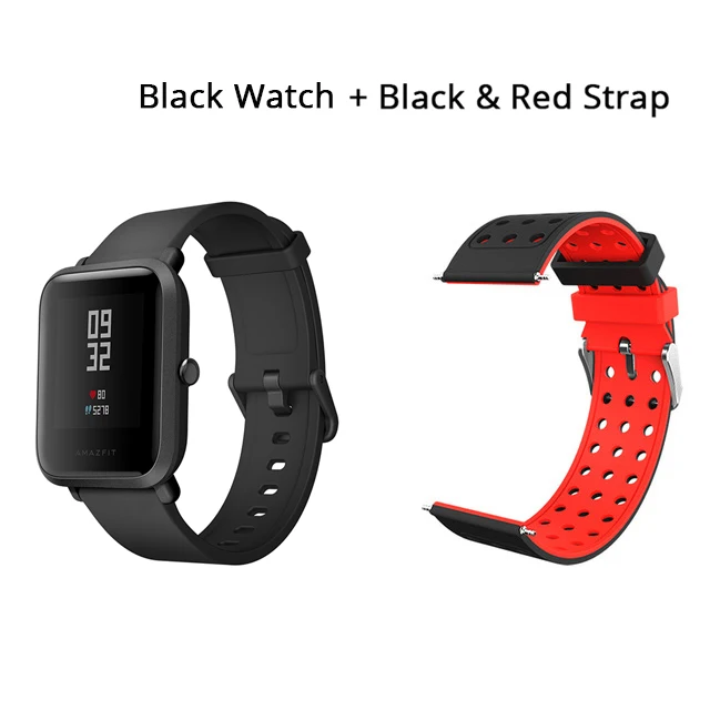 Международная версия Huami Amazfit Bip Смарт-часы gps Gloness умные часы 45 дней в режиме ожидания - Цвет: Black N black strap