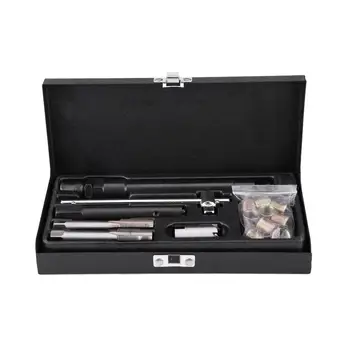 

Oversea 25 Pcs Car Spark Plug M14*1.25 Tap Screw Thread Tools Repair Kit with Case Wrench Ratcheting Socket Spanner Black